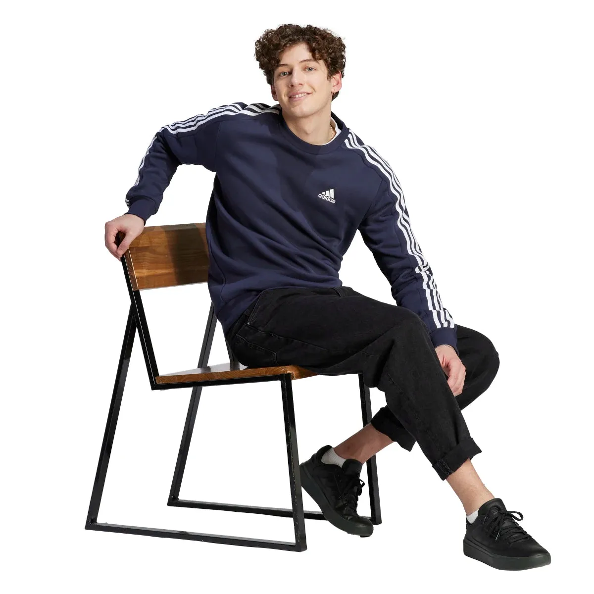 adidas Men's Essentials Fleece 3-Stripes Sweatshirt (Tall)