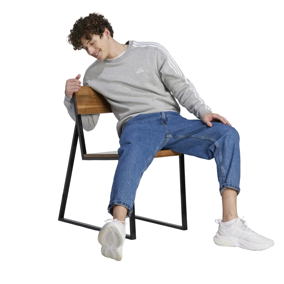 adidas Men's Essentials Fleece 3-Stripes Sweatshirt (Tall)