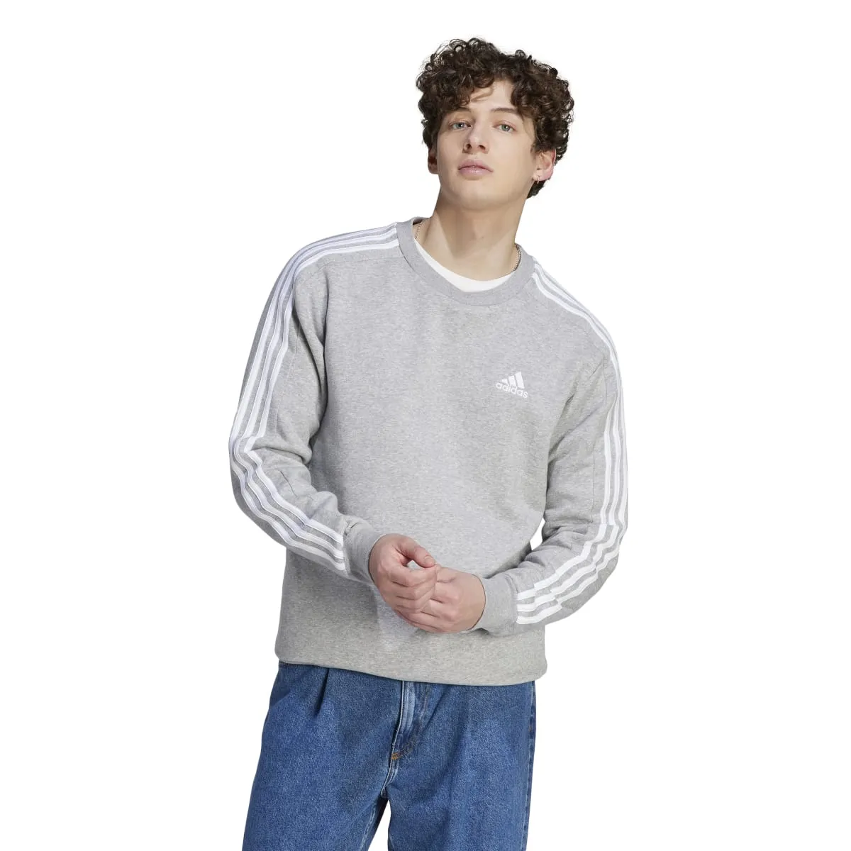 adidas Men's Essentials Fleece 3-Stripes Sweatshirt (Tall)