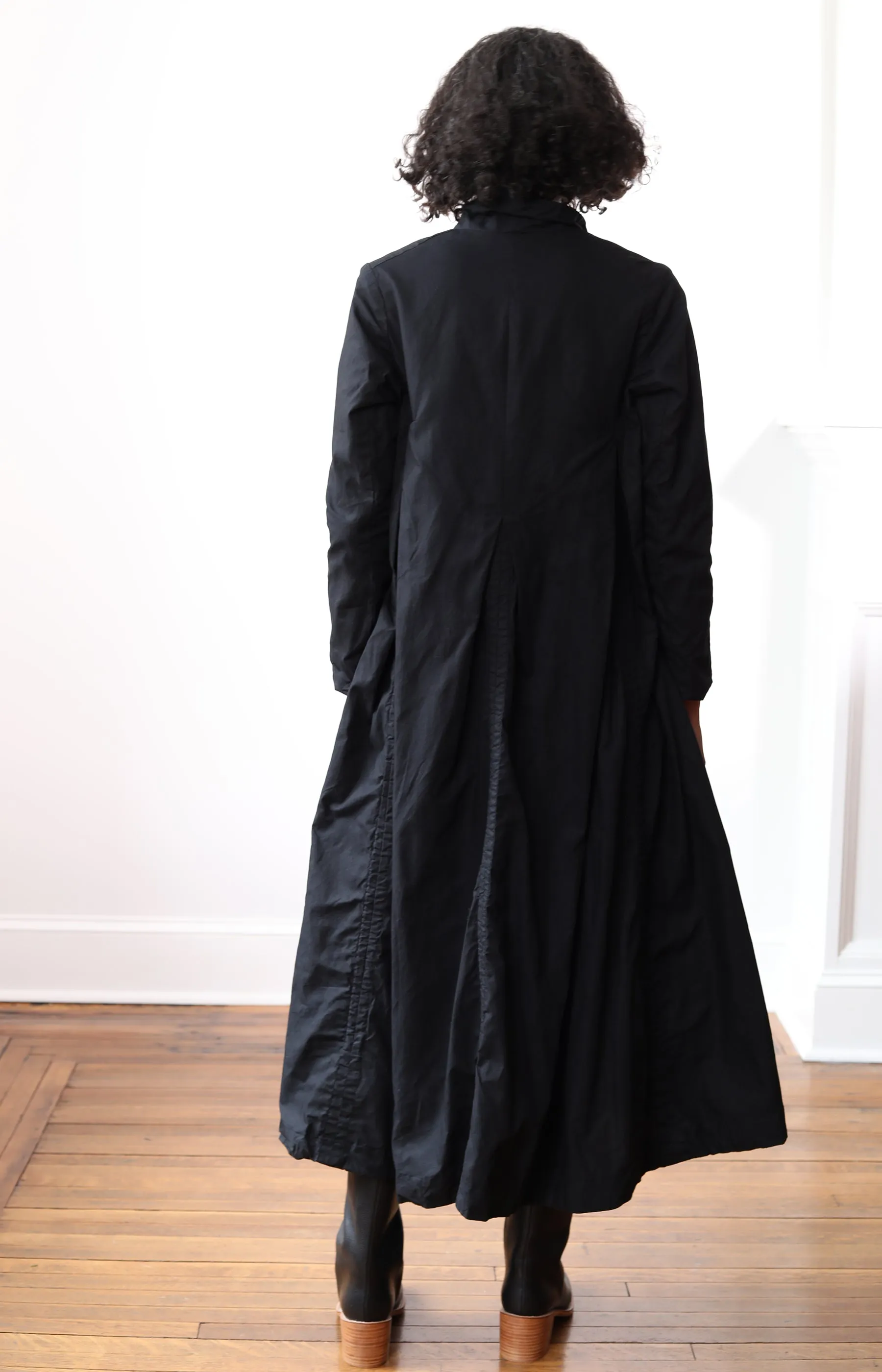 Black Ann Waxed Cotton Coat