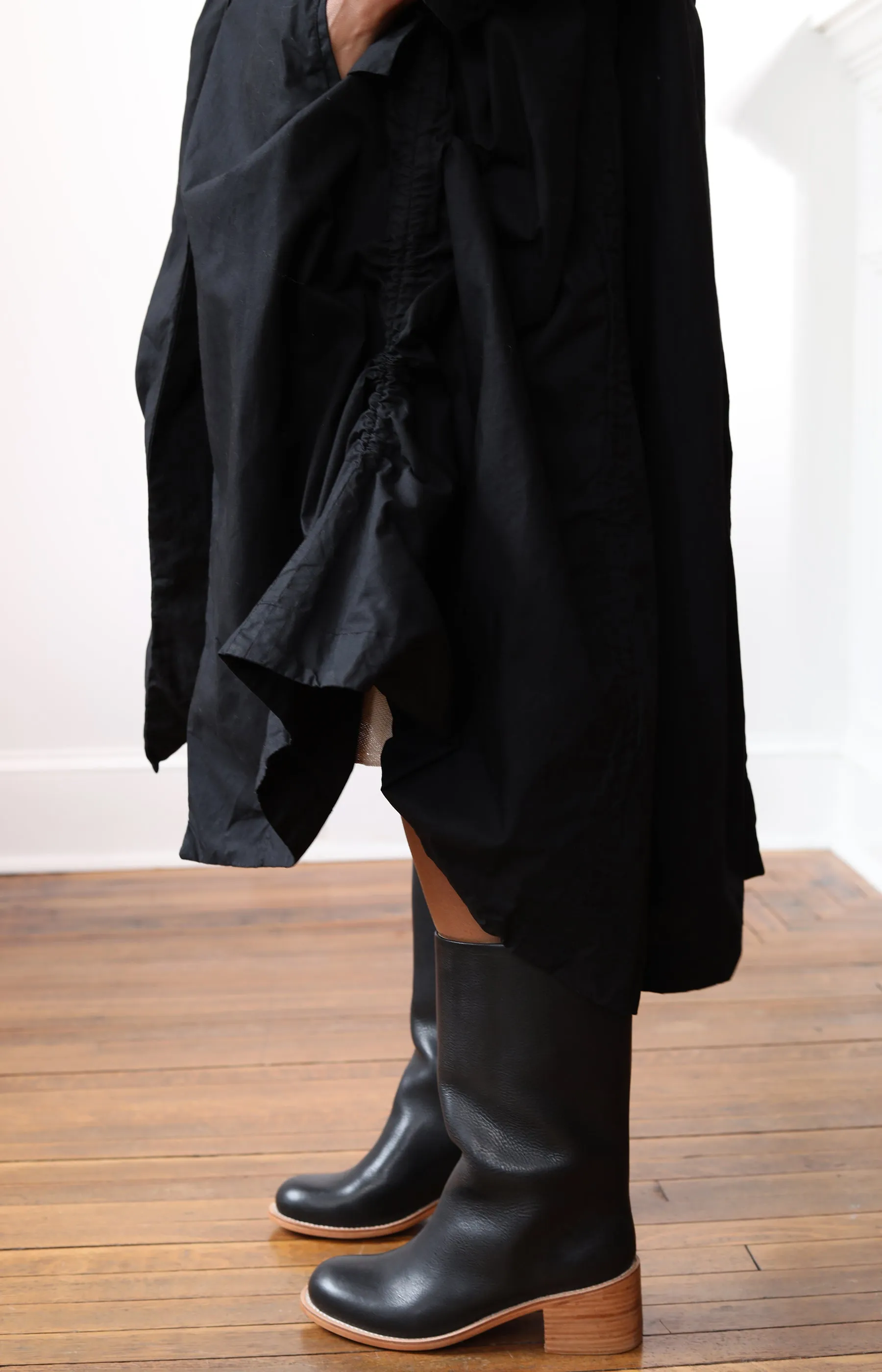 Black Ann Waxed Cotton Coat