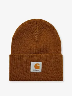 Brand-patch ribbed knitted beanie