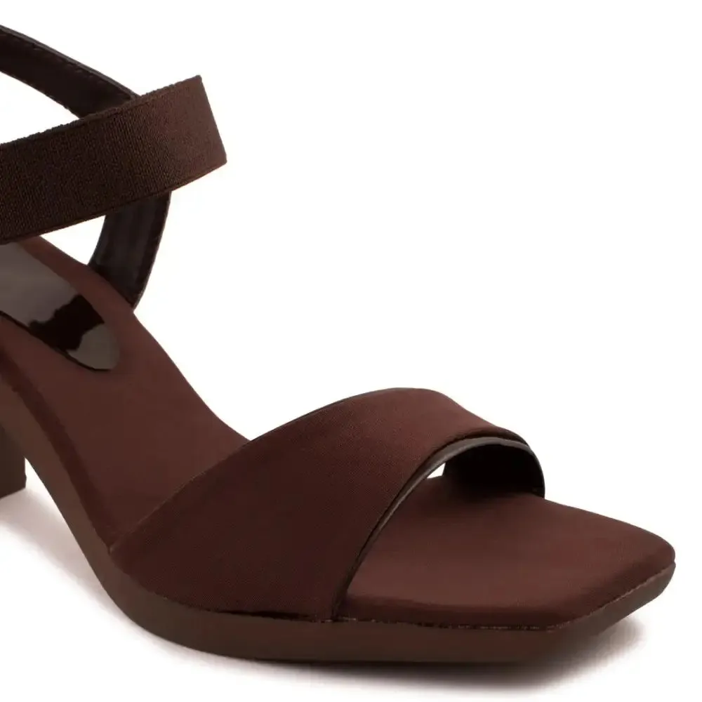 CARRITO Brown Stylish Heels Sandals for Women