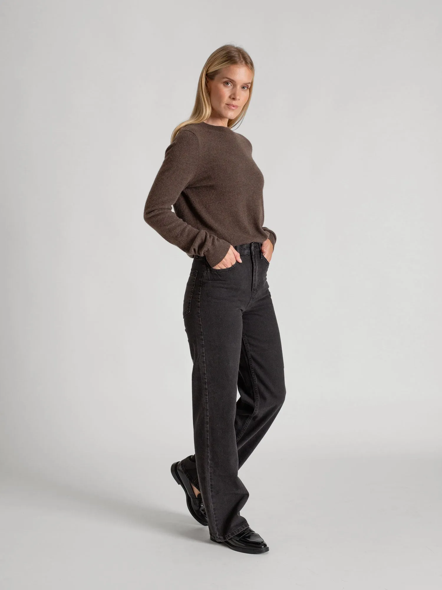 Cashmere sweater "Thora" - dark brown