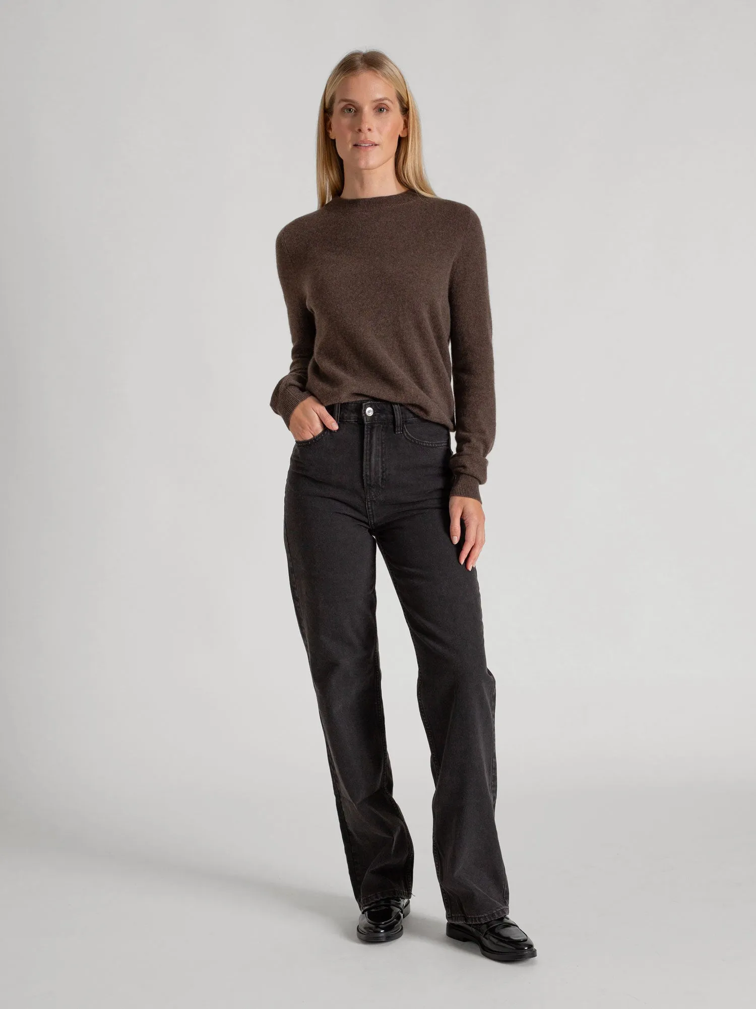 Cashmere sweater "Thora" - dark brown