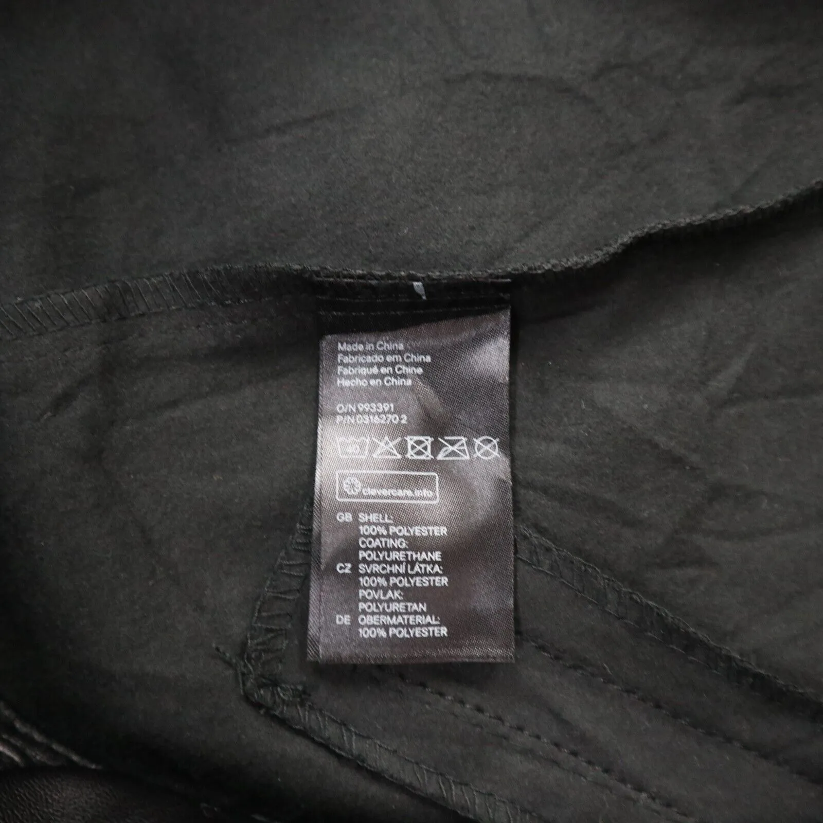 Divided By H&M Womens Faux Leather Mini Skirt Zipper Pockets Black Size US 8