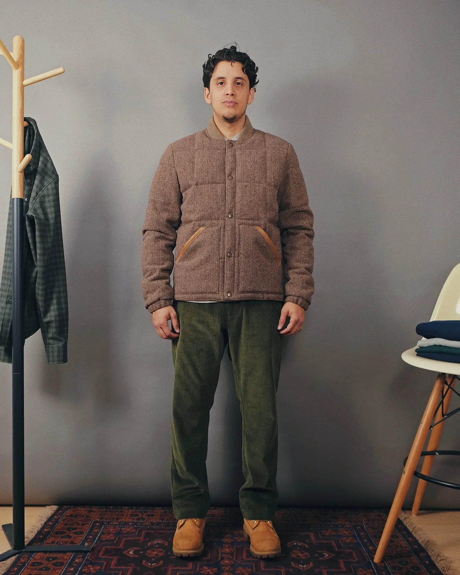 Hazel Herringbone Down Jacket