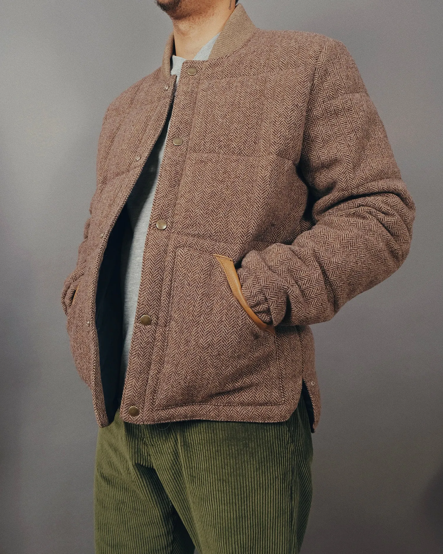 Hazel Herringbone Down Jacket