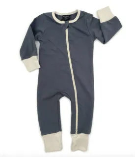 Little Bipsy - 2-Way Zip Romper in Slate Blue