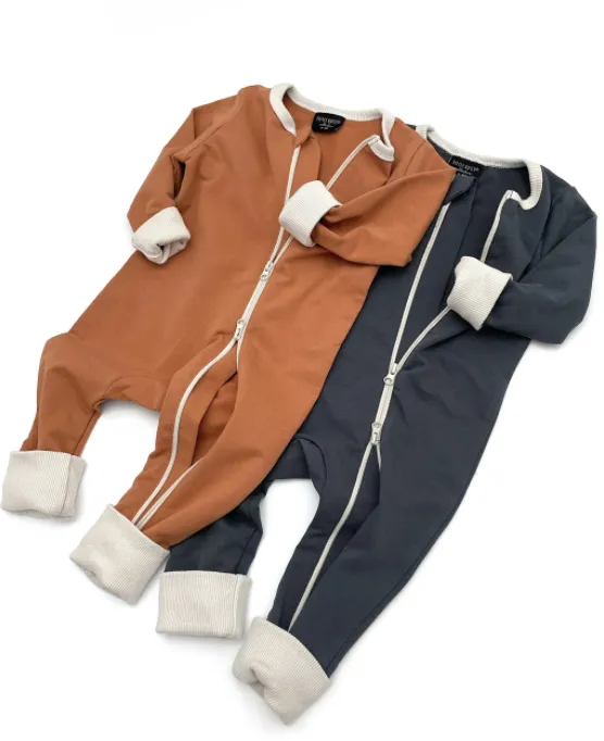 Little Bipsy - 2-Way Zip Romper in Slate Blue