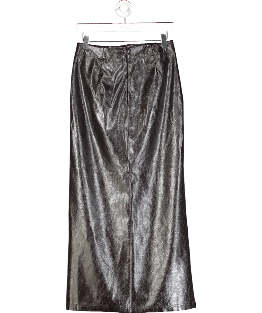 Next Brown Faux Leather Knee Length Skirt UK 6