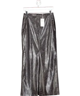 Next Brown Faux Leather Knee Length Skirt UK 6