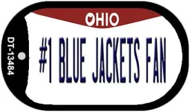 Number 1 Blue Jackets Fan Novelty Metal Dog Tag Necklace DT-13484