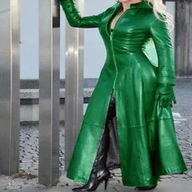 OH Saucy Long | Vintage Style | Faux Leather Maxi Coat