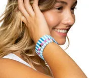 Summer Waves 2: Light Blue & Medium Blue Small Tile Bracelet