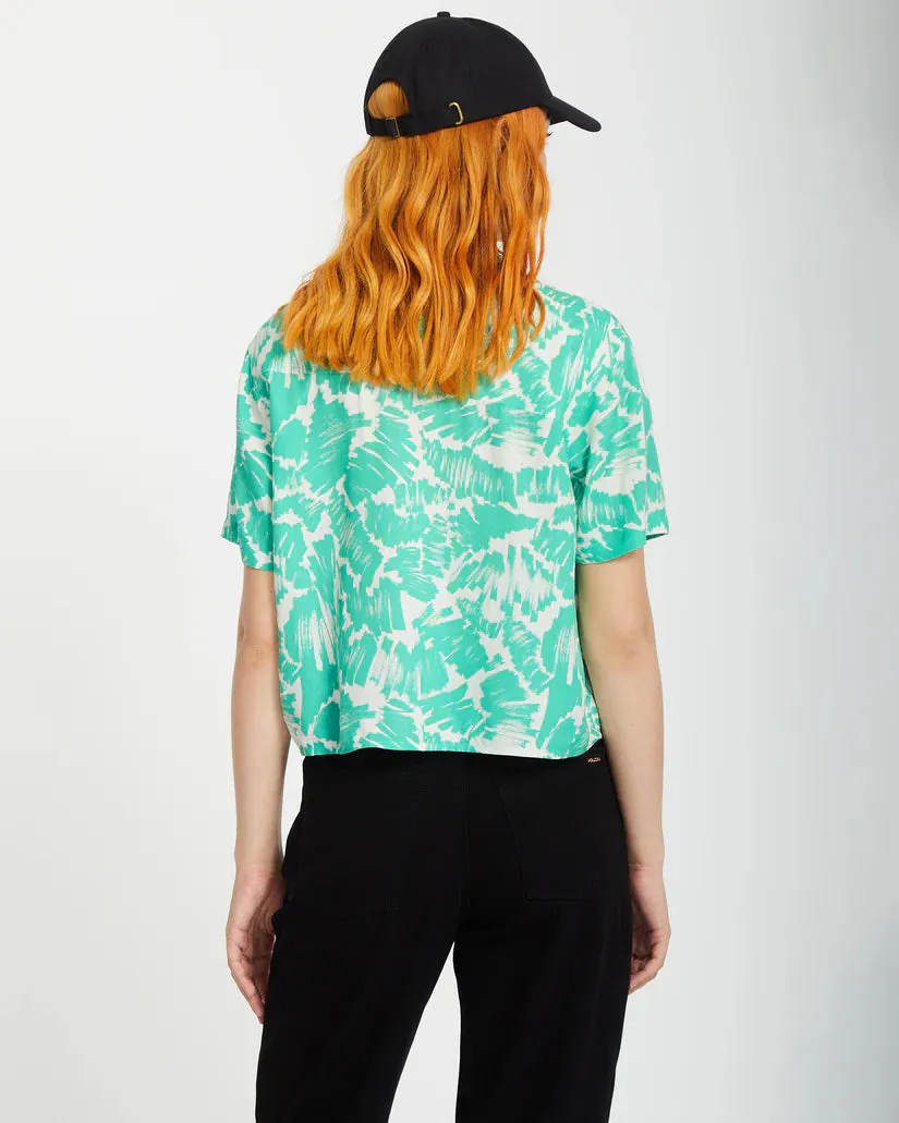 Volcom Women's Alix 2 Short Sleeve Shirt Jade B0412505_JDE