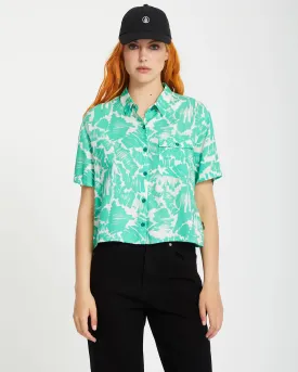 Volcom Women's Alix 2 Short Sleeve Shirt Jade B0412505_JDE